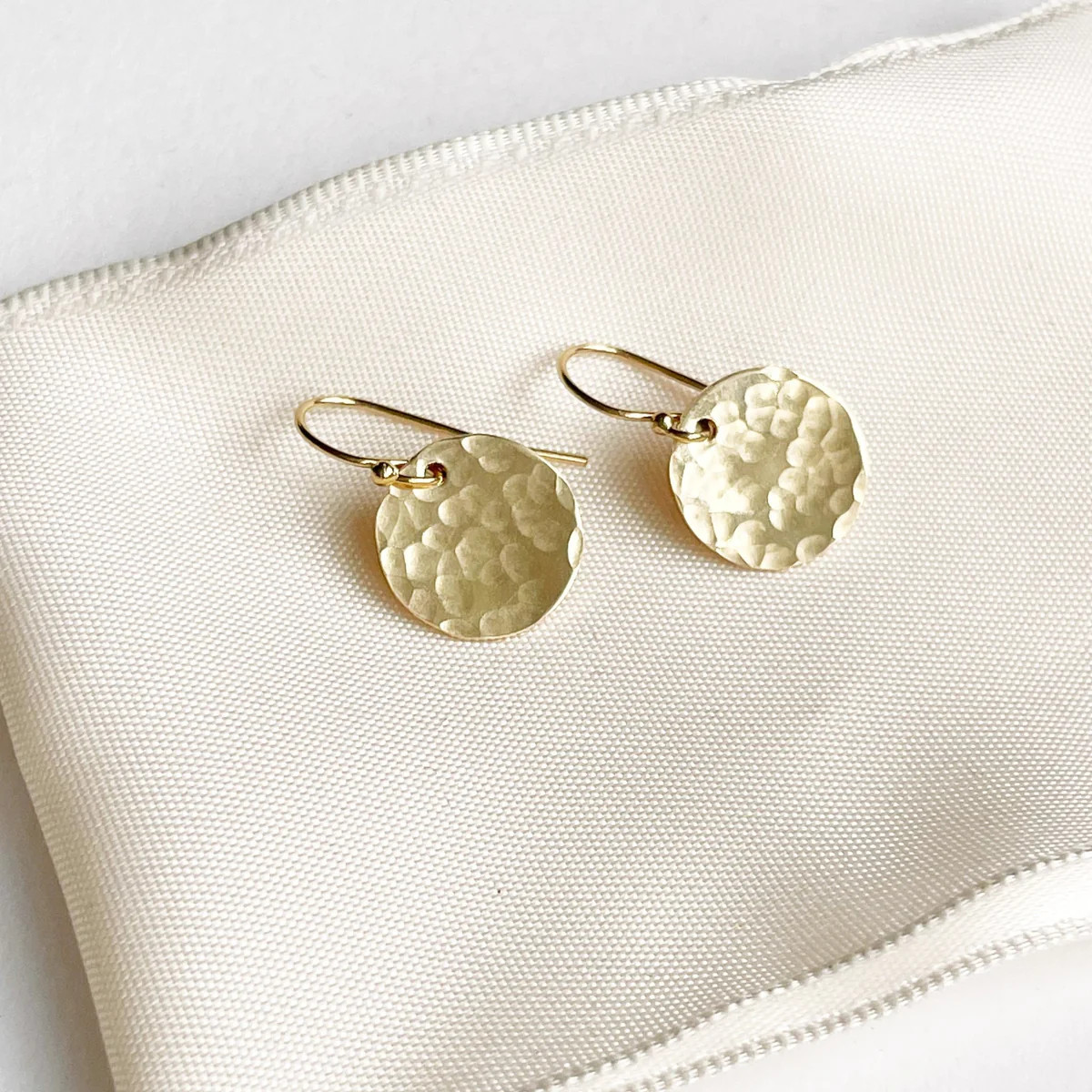Simple Shimmery Textured Circle Everyday Earrings Gift, Sarah Cornwell | Sarah Cornwell Jewelry