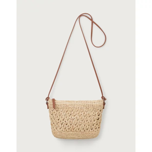 Floral Raffia Cross Body Bag | The White Company (US & CA)