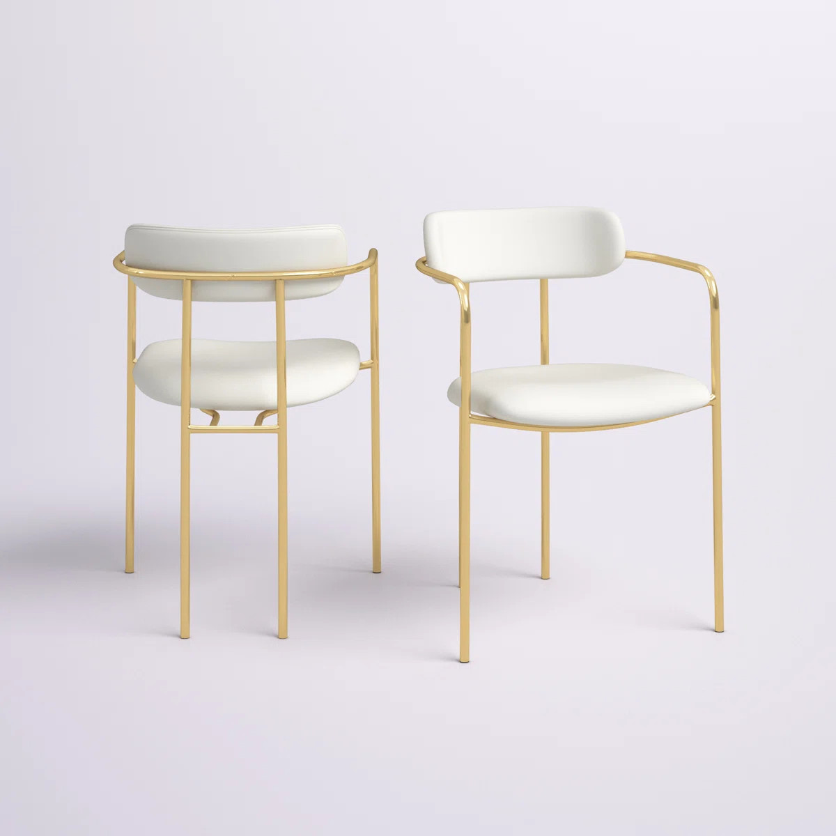 Bellatrix 18'' H Velvet Upholstered Metal Armchair (Set of 2) | Wayfair North America