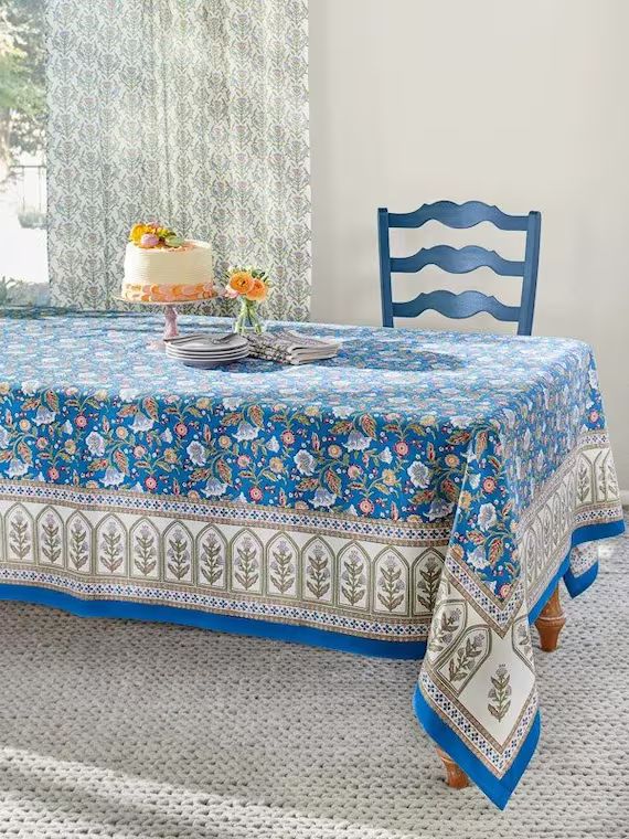 Enchanted  Blue  Rectangular Tablecloth | Etsy | Etsy (US)