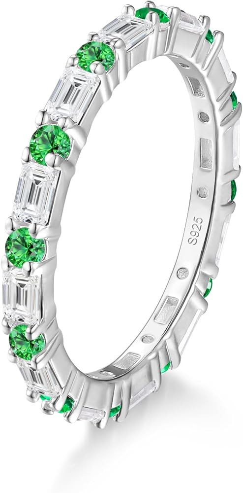 D Color VVS1 Clarity Moissanite and Sapphire/Ruby/Emerald Rings for Women, Solid 925 Sterling Sil... | Amazon (US)