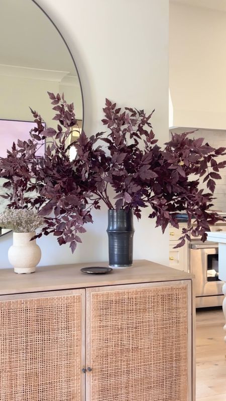 These burgundy AFloral stems are on sale 20% off with minimum purchase - today is the last day!  My black vase is also from AFloral and on sale!  My cane credenza is also still 25% off 

#LTKHolidaySale #LTKsalealert #LTKSeasonal