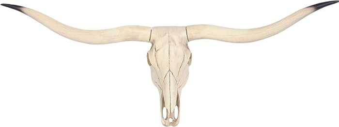 suruim Longhorn Wall Decor Long Horns Wall Decor Resin Long Horn Skull Head Sculpture, Cow Skull ... | Amazon (US)