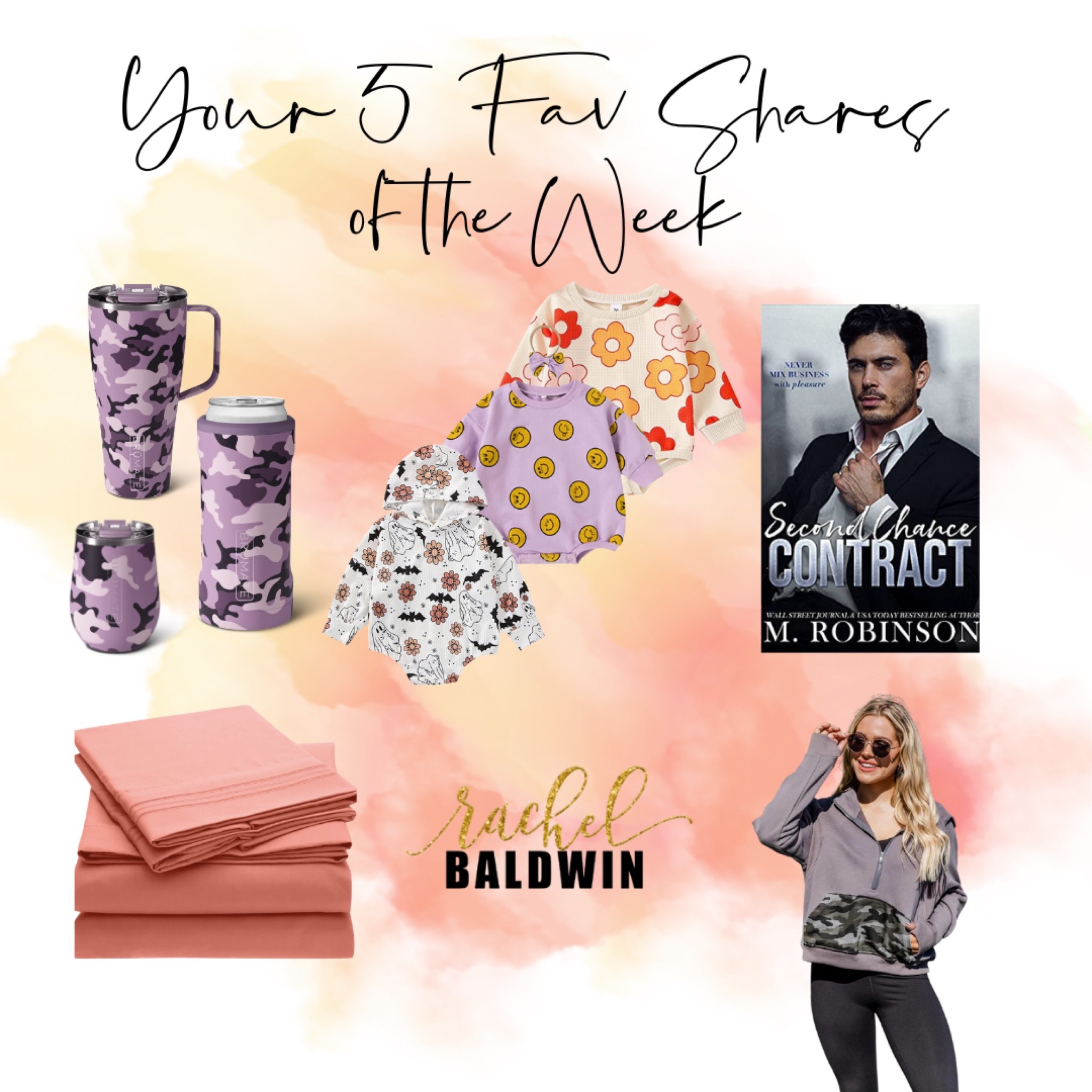 ✨YOUR✨ 5 fav shares of the week 👇 
◾️BrüMate Mauve Camo collection
◾️Baby sweatshirt rompers
◾️Second Chance Contract by M. Robinson (currently free on Kindle!)
◾️Pink Lily camo quarter zip pullover
◾️Mellanni sheet set (currently on sale!)

#LTKsalealert #LTKbaby #LTKSeasonal