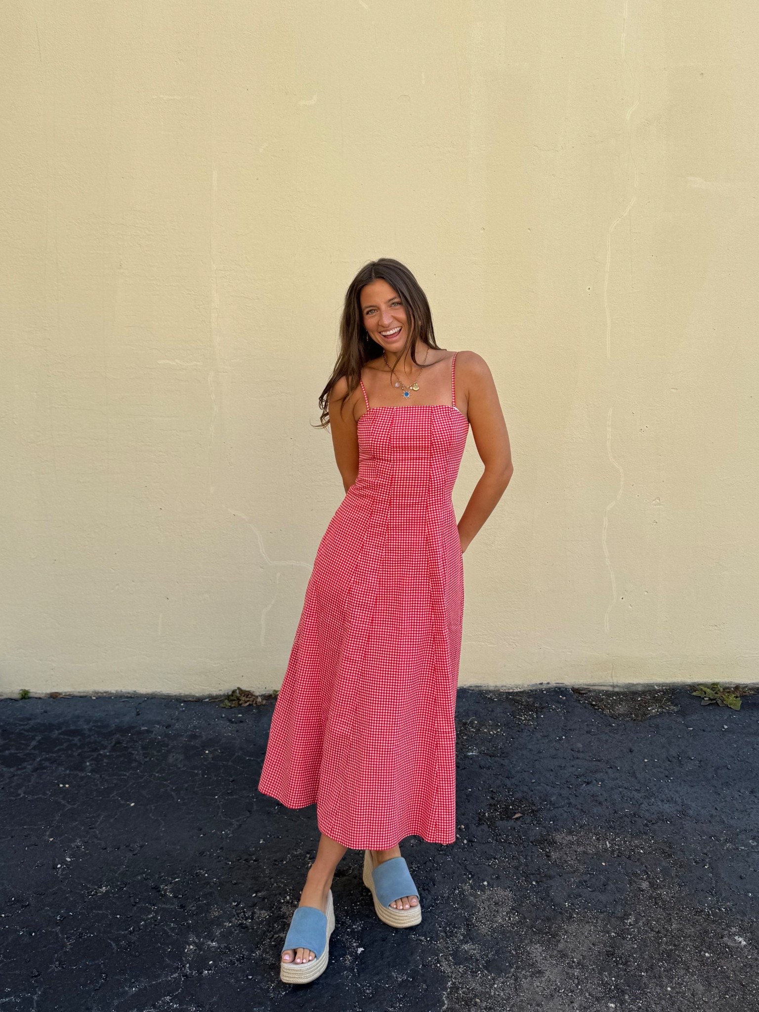 dress I wore to church and got so many compliments!! 
dress: size XS 
Shoes: size 8 run large 