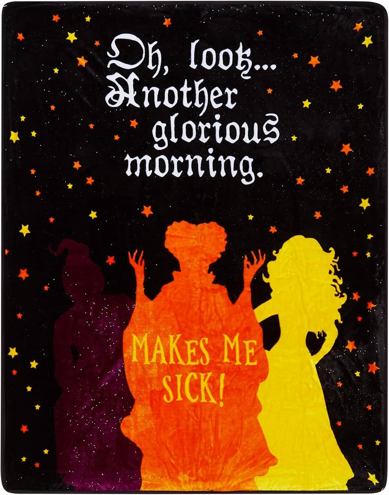 Spirit Halloween Makes Me Sick Fleece Blanket - Hocus Pocus, Multicolor | Amazon (US)