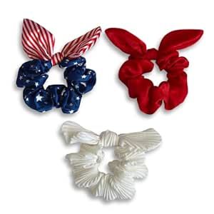 3pcs Americana Memorial Day July 4th Hair Scrunchie Headbands For Women and Girls | Amazon (US)