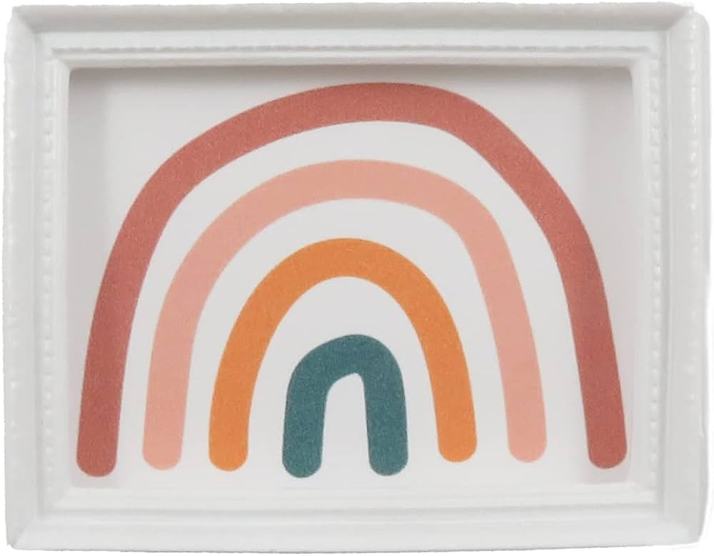 Melody Jane Dolls House Rainbow Print Picture Art White Frame Nursery Home Decor Accessory | Amazon (US)