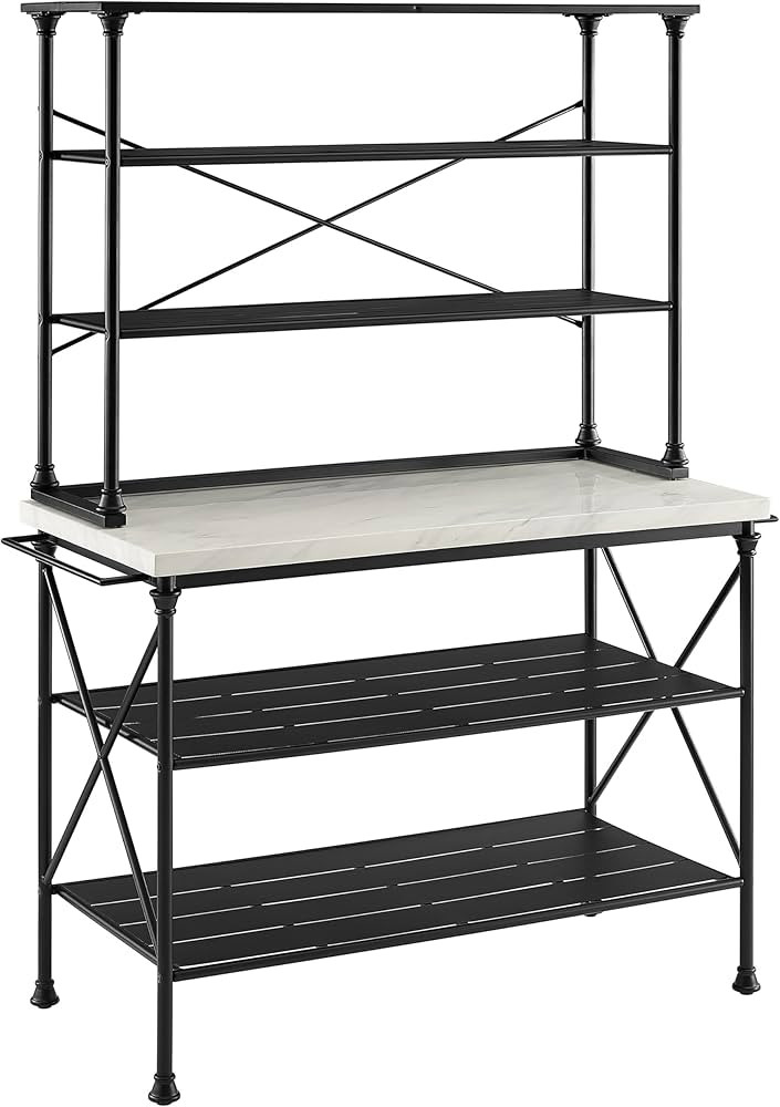 Crosley Furniture Madeleine Kitchen Island and Hutch with Shelves for Storage, Microwave Stand, C... | Amazon (US)