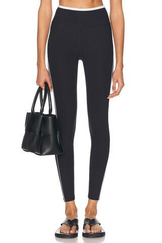 YEAR OF OURS Ribbed Track Legging in Black & White | FWRD 