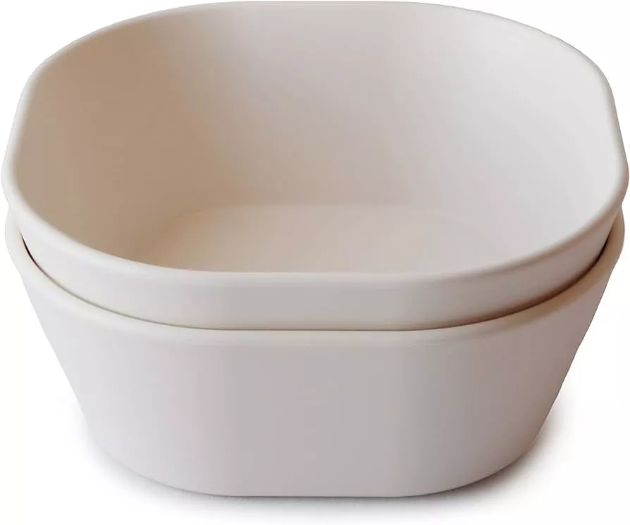 mushie Silicone Suction Bowl | BPA-Free Non-Slip Design (Ivory)