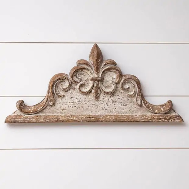 Scrolled Rustic Architectural Wall Hanging | Antique Farm House