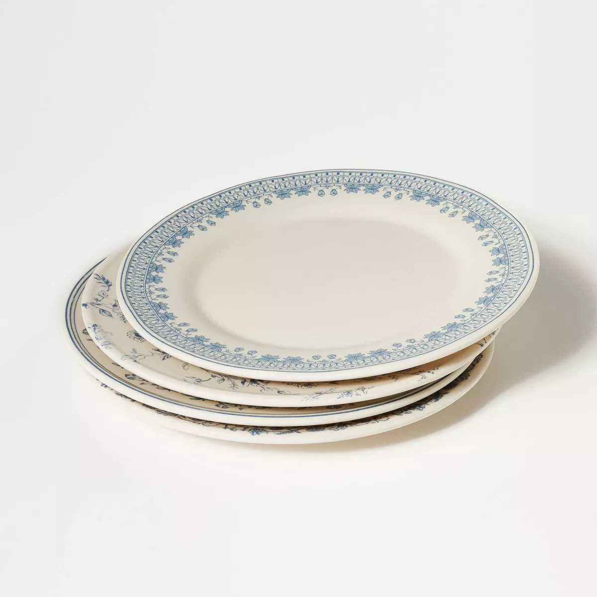 4pc 10.5" Melamine Mixed Pattern Dinner Plate Set - Threshold™ designed with Studio McGee: Flor... | Target