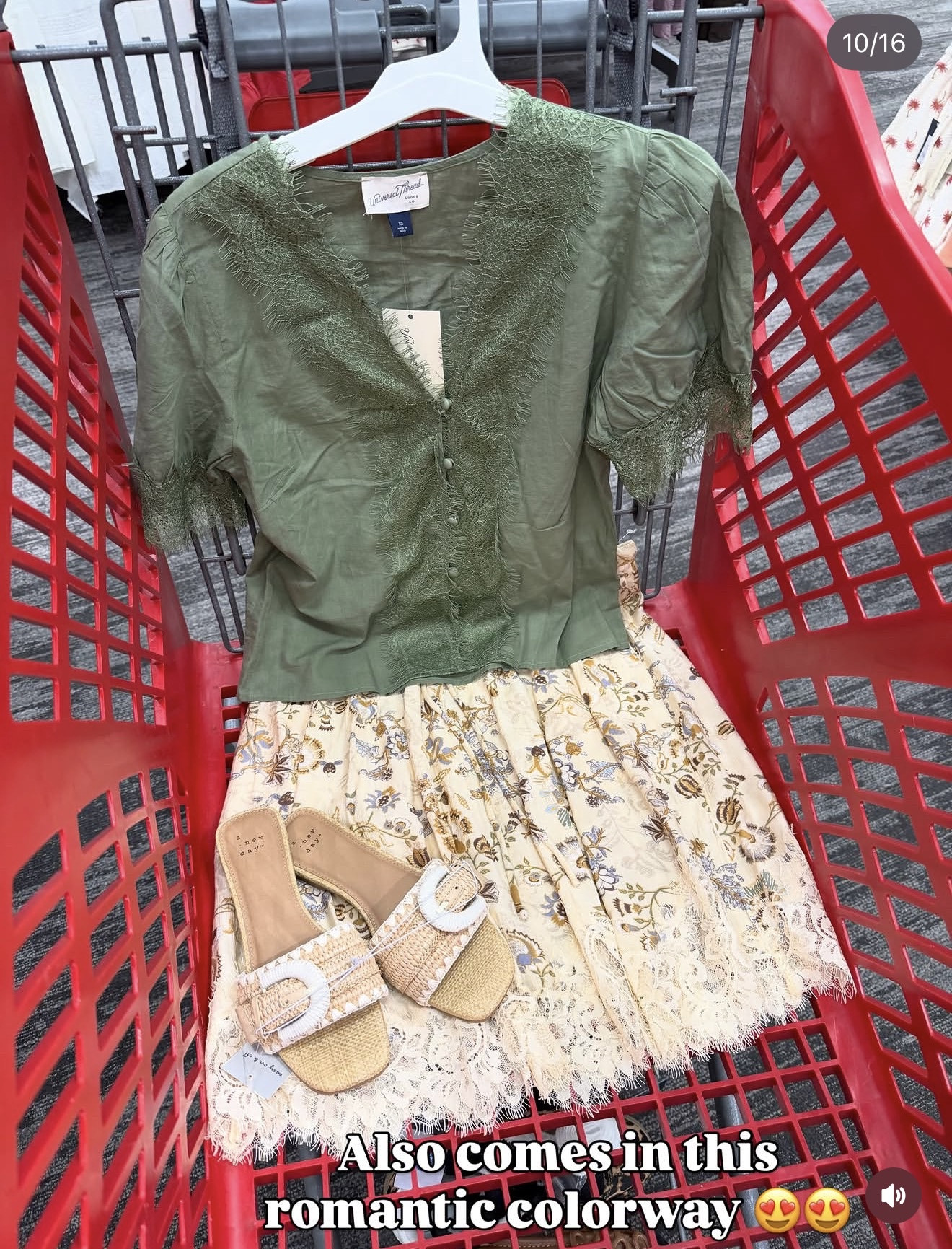 Lace trim top and skirt at Target, two colorways, I like this trend! #targetstyle #targetfashion