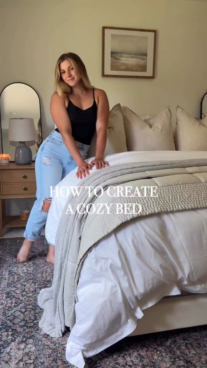 HOW TO GUIDE:

Comment SHOP for anything you see and like!

One of my fav duvets is from @bollandbranch 😍 no, this is not an ad, it is actually cool to sleep under and I’m here for it! And that hemmed border is what sold me lat year, so much personality! If I want a super exaggerated fluff, I throw mine in the dryer for 10 minutes 🤌🏼

The quilt and knit blanket are bought as a king size when I have a queen bed so it completely drapes off the side. It gives that relaxed and comfortable feeling.

Down feather pillows are the way to go for that ultimate chopped look ☁️ 

I keep my color palette neutral for the warmer months, but this guide will give any bed and any color palette that super FLUFFY bed look! Have fun with it!

#masterbedroomdecor #primarybedroom #bedroomideas #neutralhome #homedecorinspo