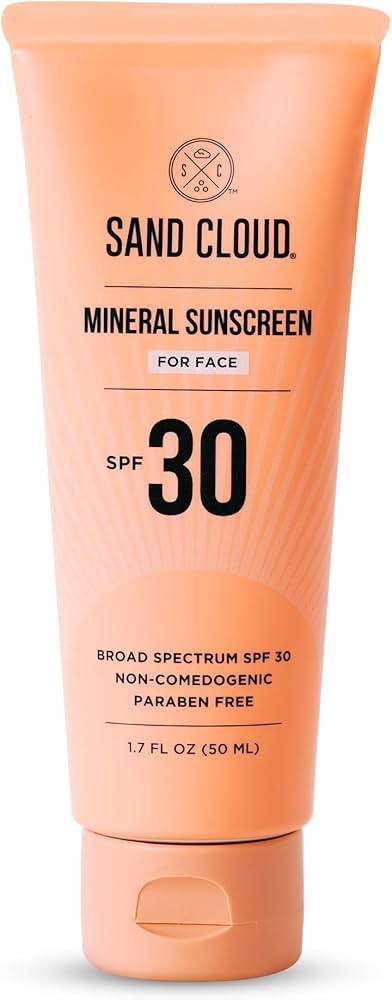 Sand Cloud Broad Spectrum Mineral Sunscreen for Face SPF 30, 1.7 Oz - Zinc Oxide for Sensitive Sk... | Amazon (US)