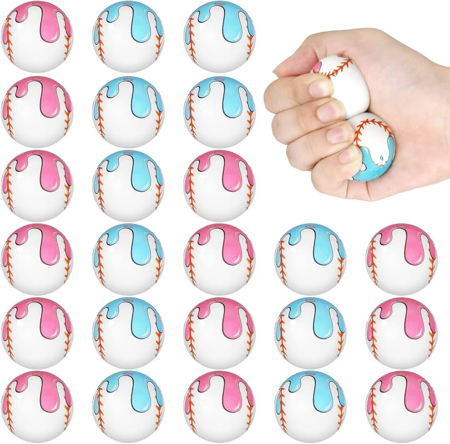 12 Pcs Baseball Ice Cream Drip Stress Balls 2 Colors 1.57 Inch Ice Cream Drip Stress Balls for Ba... | Amazon (US)