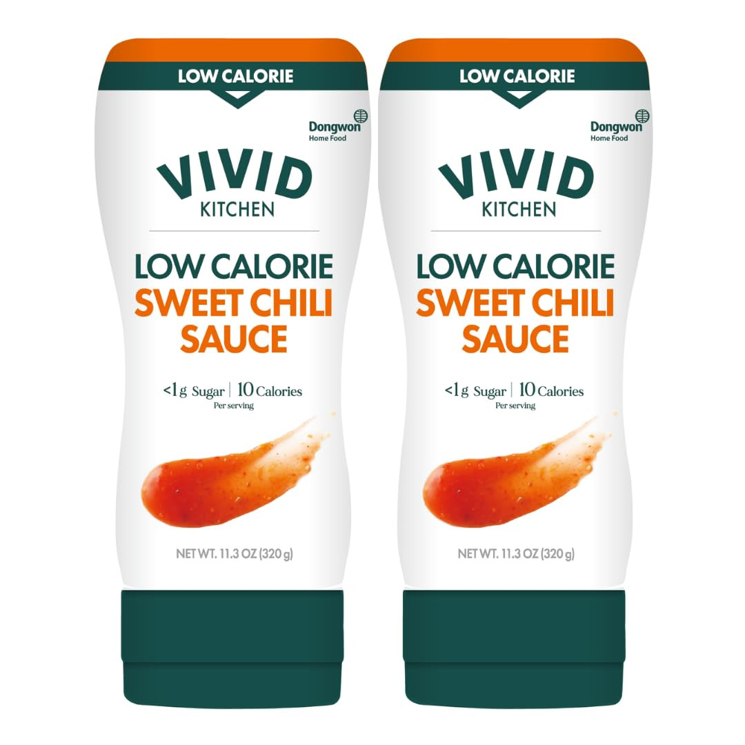 VIVID KITCHEN Low-Calorie Sauces - 2 Pack Smoky Hot - Zero Sugar, 10 Cal/Serving - Allulose Sweet... | Amazon (US)