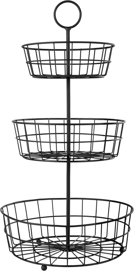 Click for more info about HANZE 3-Tier Wire Fruit Basket Bowl, Detachable Vegetable Bread Countertop Display Storage Stand ...
