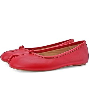 Tabi Ballet Flats Shoes for Women Rounde Toe Wide Width Split Toe Low Heel Comfortable Flats Shoe... | Amazon (US)