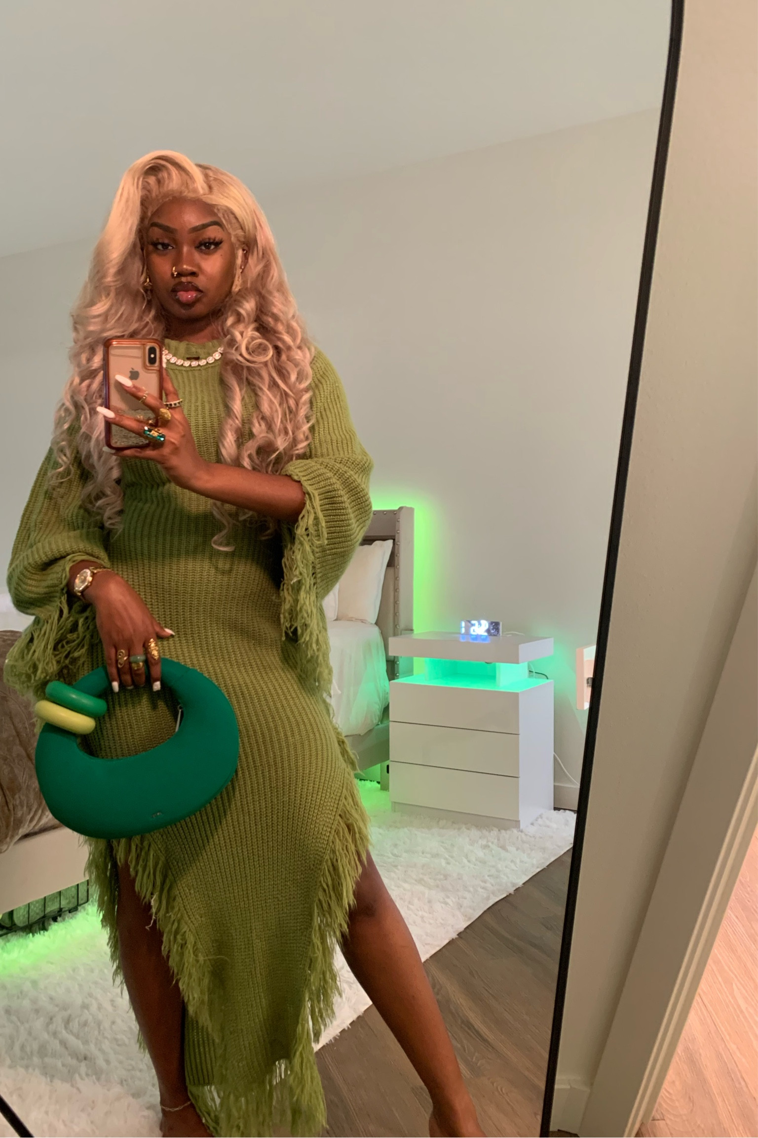 Exact link: https://www.fashionnova.com/products/venae-sweater-maxi-dress-chartreuse?variant=39271568015484

Linked a look a like 