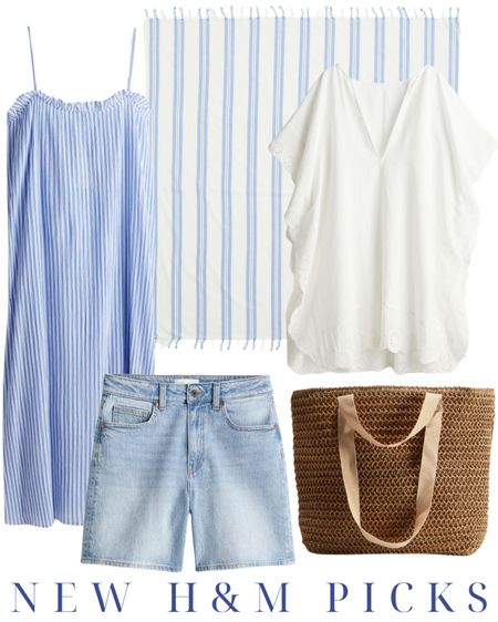 H&M finds | beach towel | striped dress | coverup tunic | straw bag | denim shorts | women’s fashion | summer | spring | beach | pool | vacation 

#LTKfindsunder50 #LTKswim #LTKstyletip