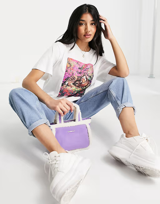 Monki t-shirt in white with deer print | ASOS (Global)