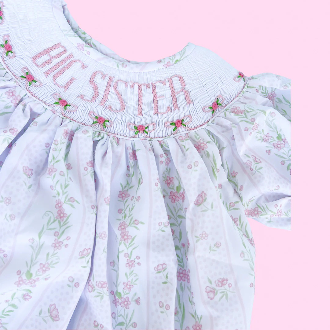 Pink Floral Big Sister Dress | Poppy Kids Co