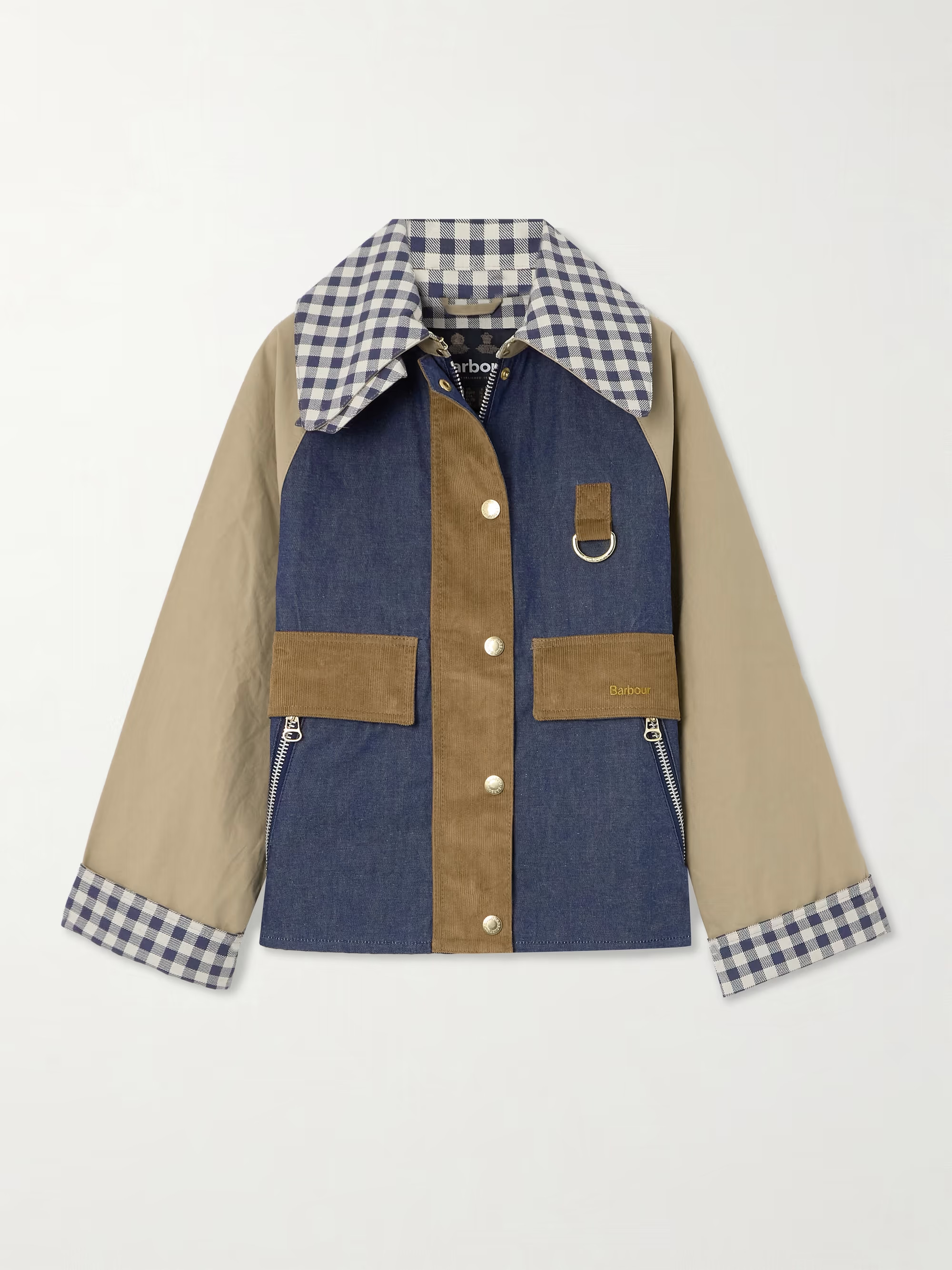 Corduroy-trimmed waxed-cotton and denim jacket | NET-A-PORTER (US)