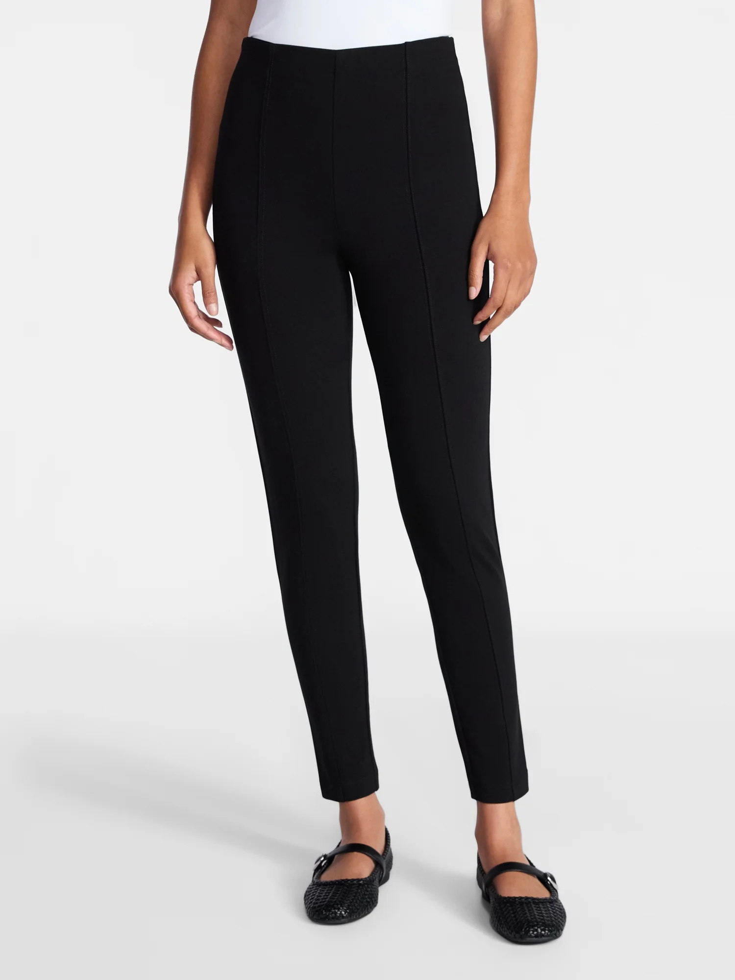 Time and Tru Women's Ponte Knit Skinny Pants, Sizes S-XXXL | Walmart (US)