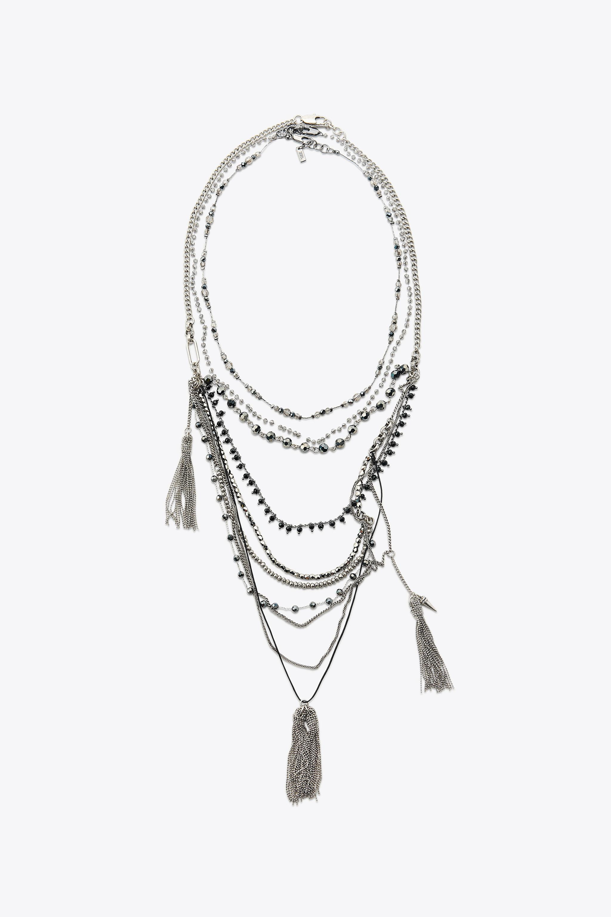 3-PACK OF BEADED FRINGE NECKLACES | Zara US