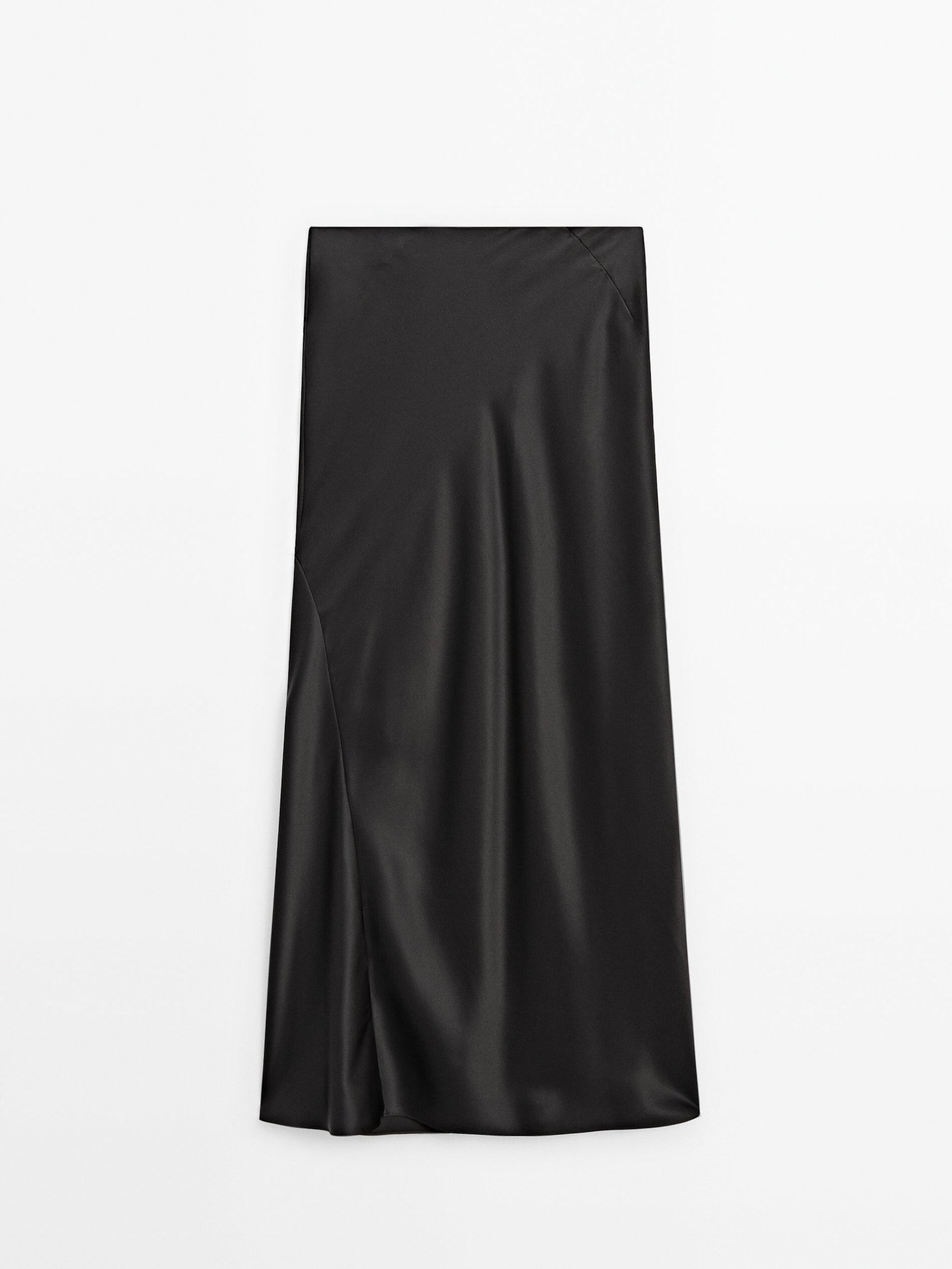 Long satin-finish silk skirt - Studio - Massimo Dutti United Kingdom | Massimo Dutti UK