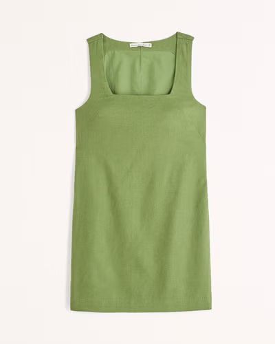 Linen-Blend Wide Strap Mini Dress | Abercrombie & Fitch (US)