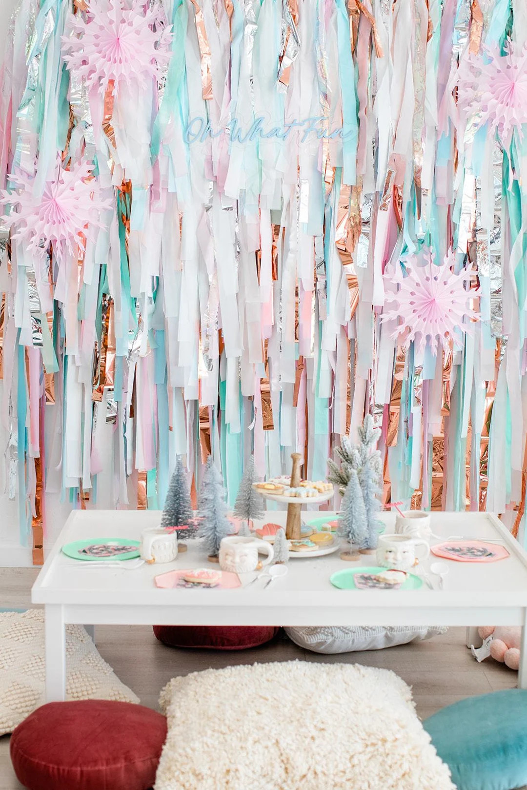 Oh What Fun Fringe Backdrop With Christmas Garland  Pastel - Etsy | Etsy (US)