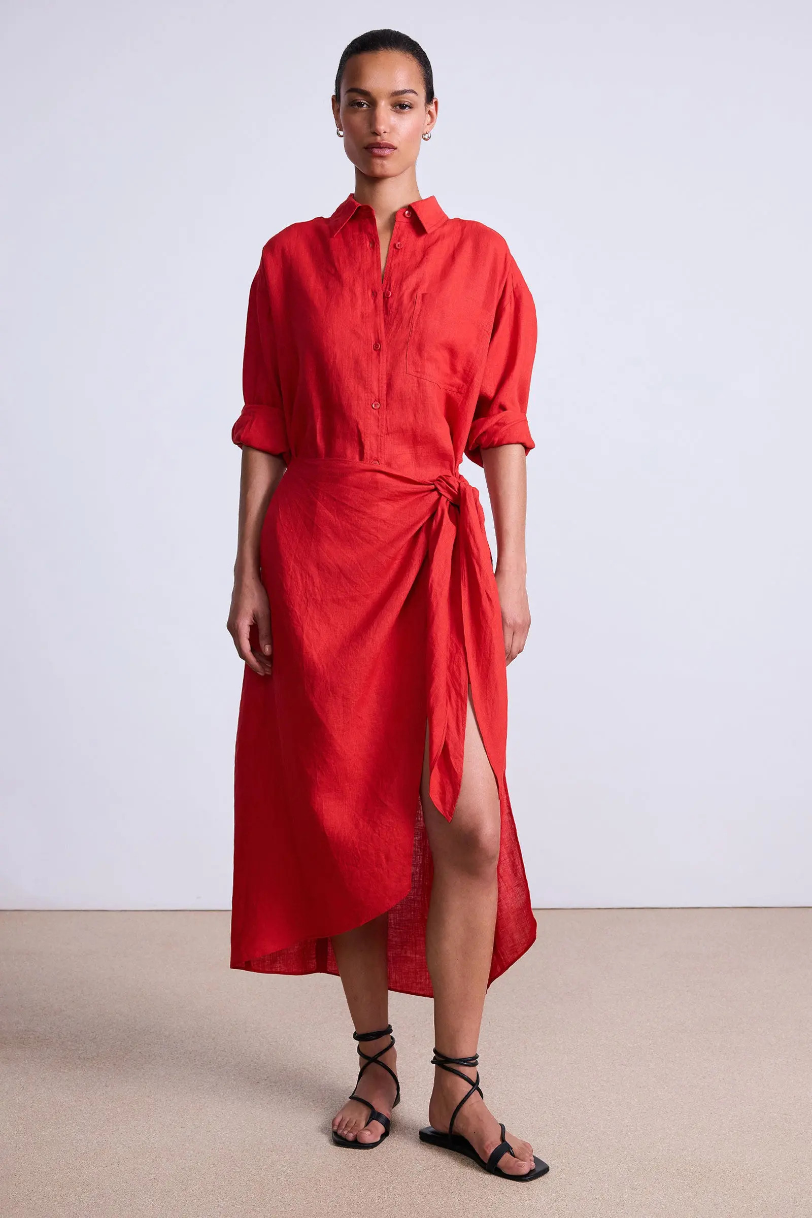 Alessandra Sarong Shirt Dress | Apiece Apart | Apiece Apart