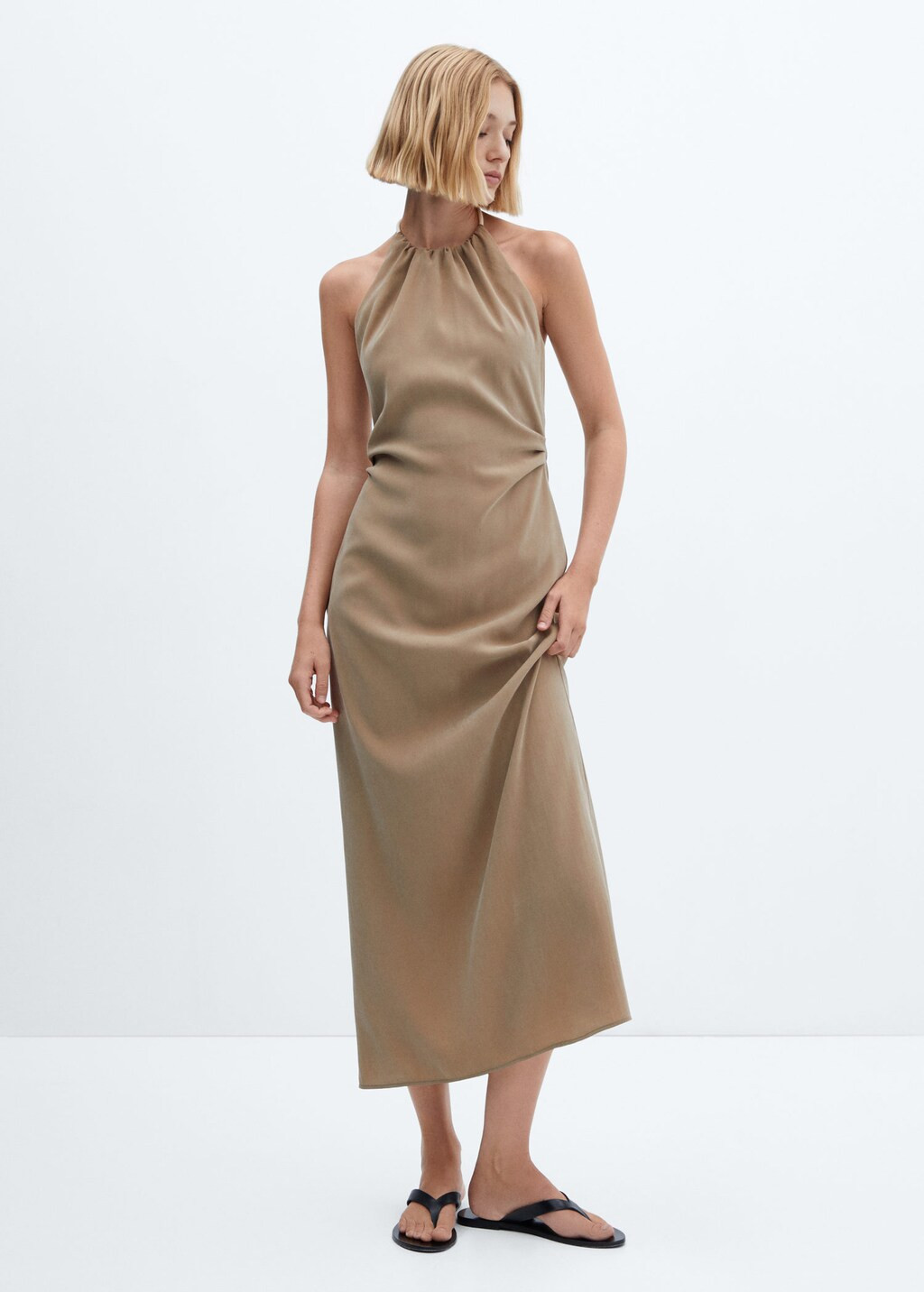 Halter-neck modal dress | MANGO (US)