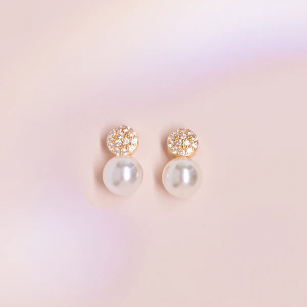 Jacksonville Crystal and Pearl Drop Earrings | Birdy Grey