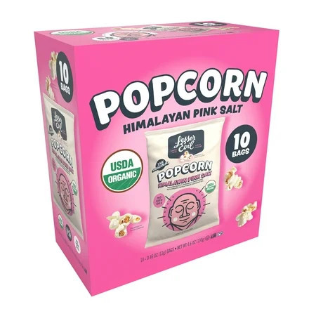 LesserEvil Organic Popcorn, Himalayan Pink, Gluten-Free .46 oz Bags, 10 Count | Walmart (US)