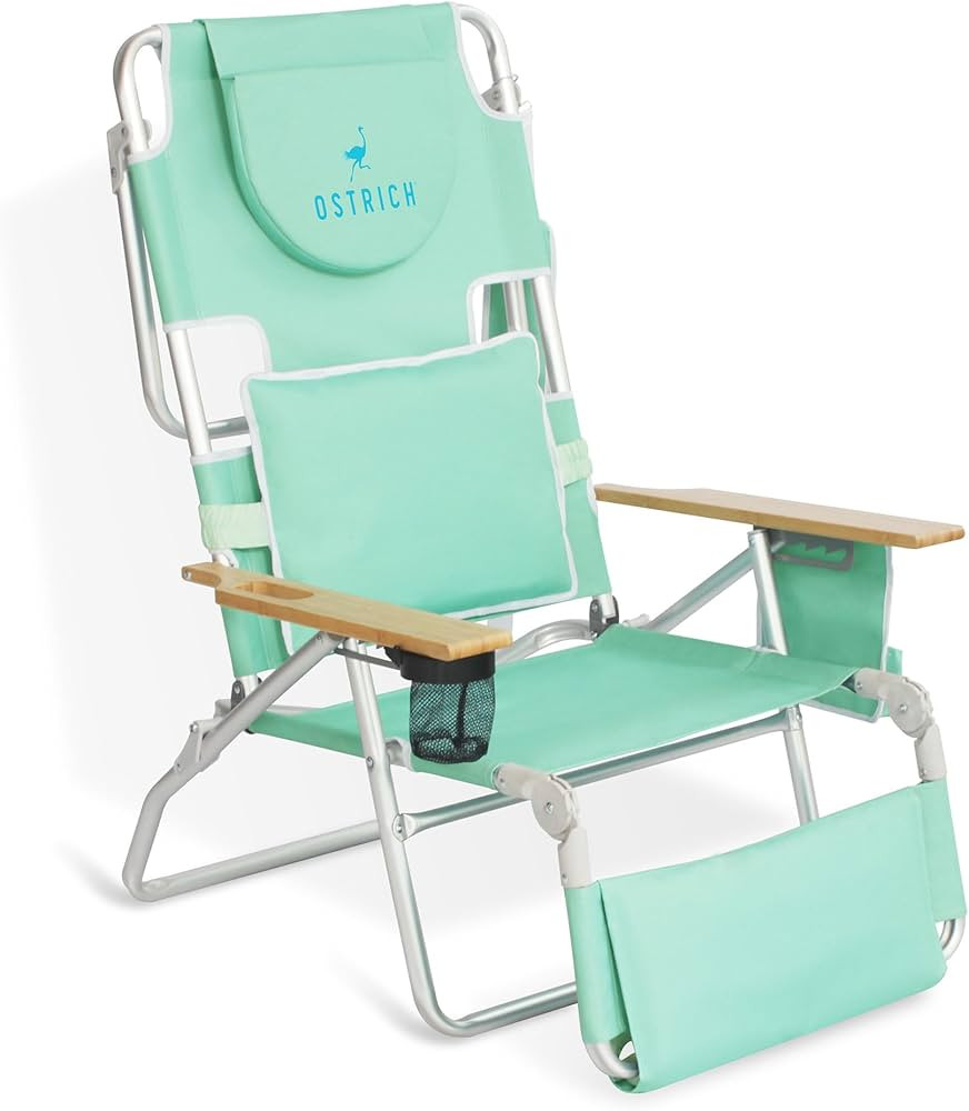 Ostrich Deluxe 3 in 1 Beach Chair with Face Opening - Portable, Reclining Lounger for Tanning - F... | Amazon (US)