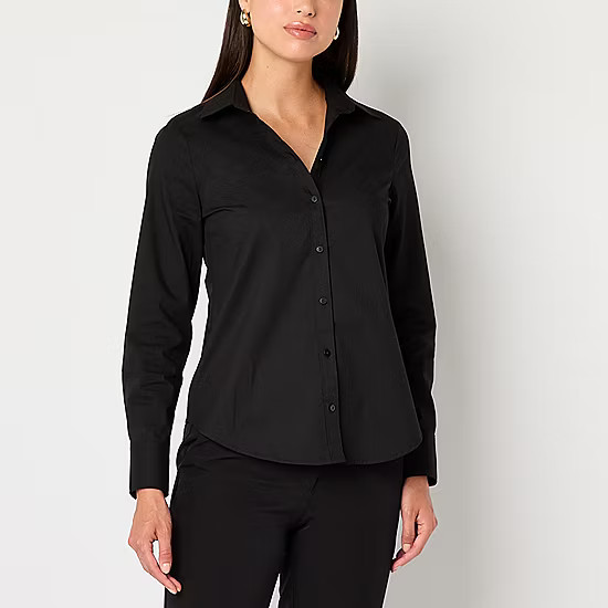 Worthington Womens Long Sleeve Modern Fit Button-Down Shirt | JCPenney