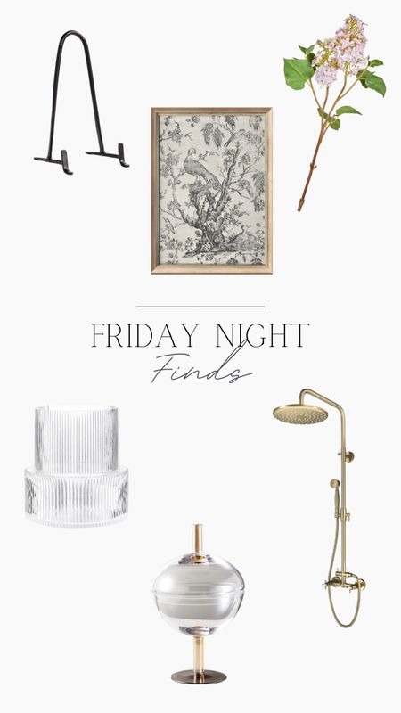 Friday night finds! 

Faux lilac, shower head, fluted glass vase, glass container, art stand, textile artwork, digital art prints 

#LTKhome #LTKSeasonal