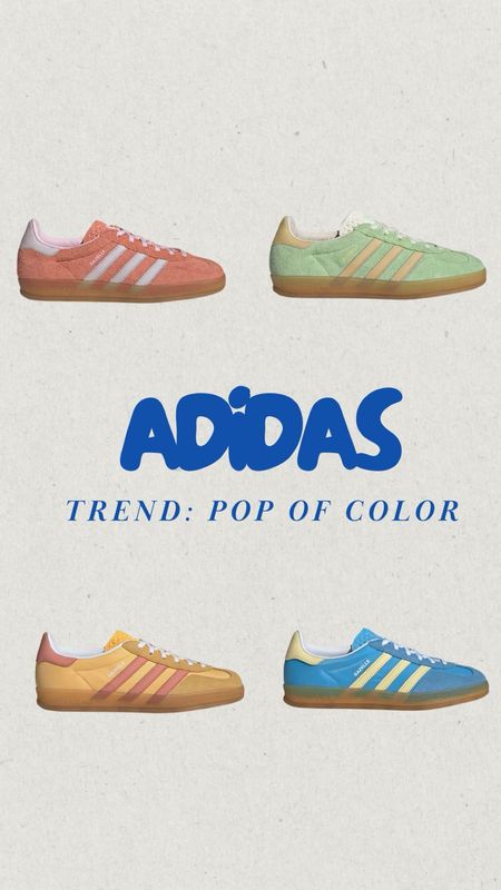 Colorful adidas gazelle sneakers I love! Grabbing the wonder clay color and tts ( I get a 10) 

Spring shoe, spring sneakers 

#LTKshoecrush