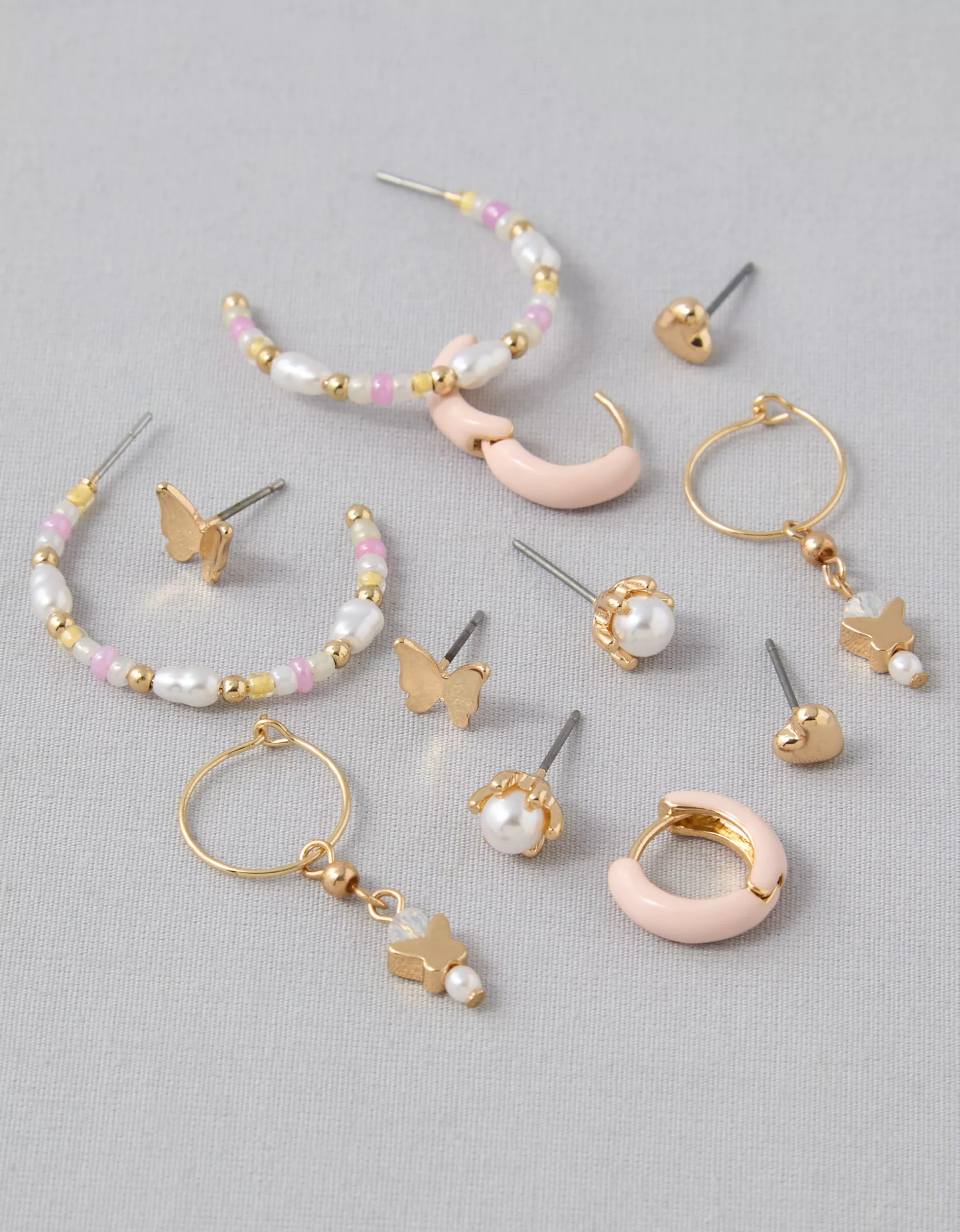 AEO Pearl Butterfly Earrings 6-Pack | American Eagle Outfitters (US & CA)
