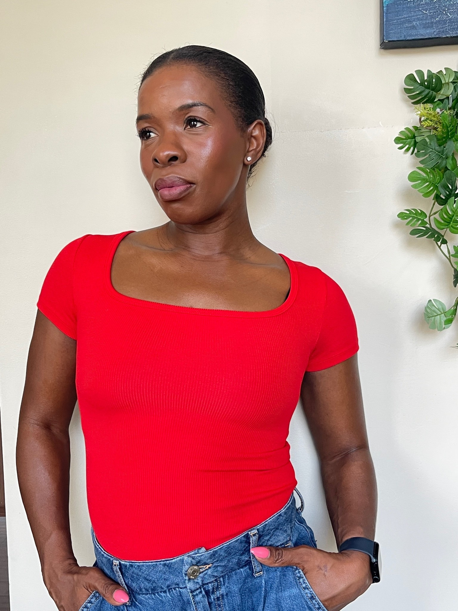 I’m in love with this color and neckline. 
❤️Details:
Sculptrib cotton scoop neck tee from Knix in color Cherry 🍒. I’m wearing S. Sucks everything in. 

Knixpartner

#LTKootd #LTKdayinmylife #LTKOver40