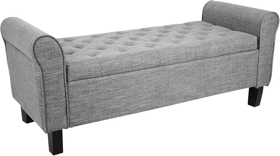 Babion Storage Bench for Bedroom End of Bed, Button Linen Fabric Storage Ottoman Bench 51Inch, En... | Amazon (US)
