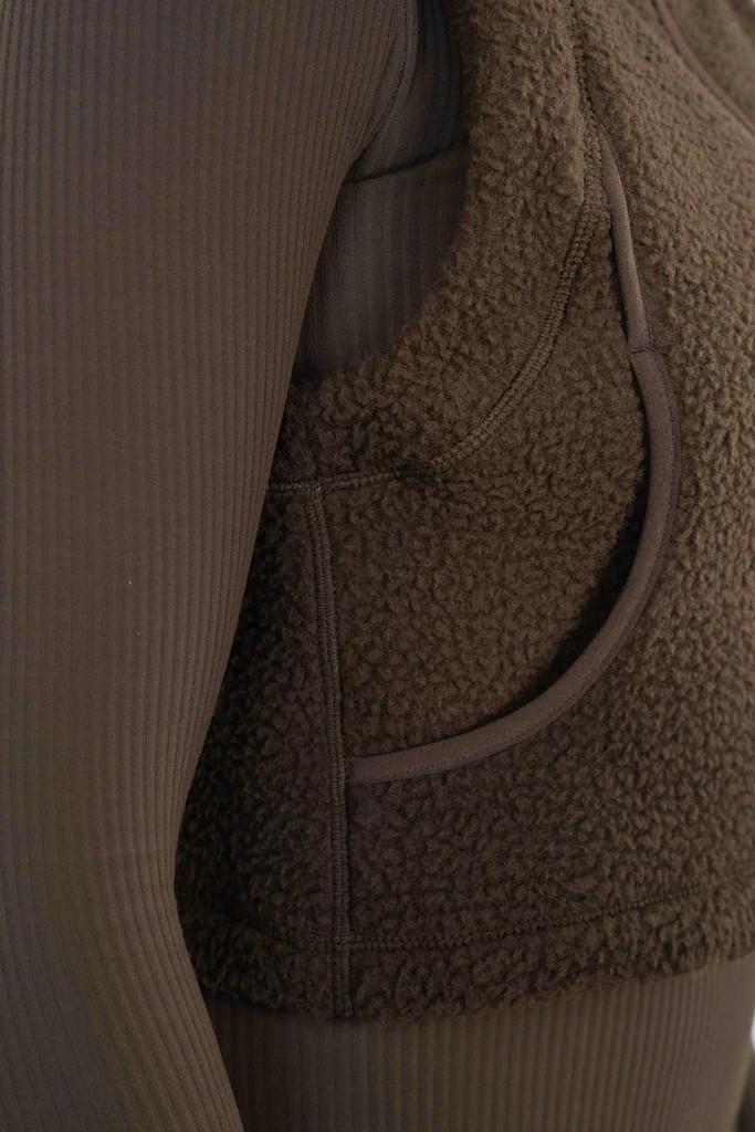 Vitality Polar Fleece Cropped Vest - Toasted Walnut | Vitality
