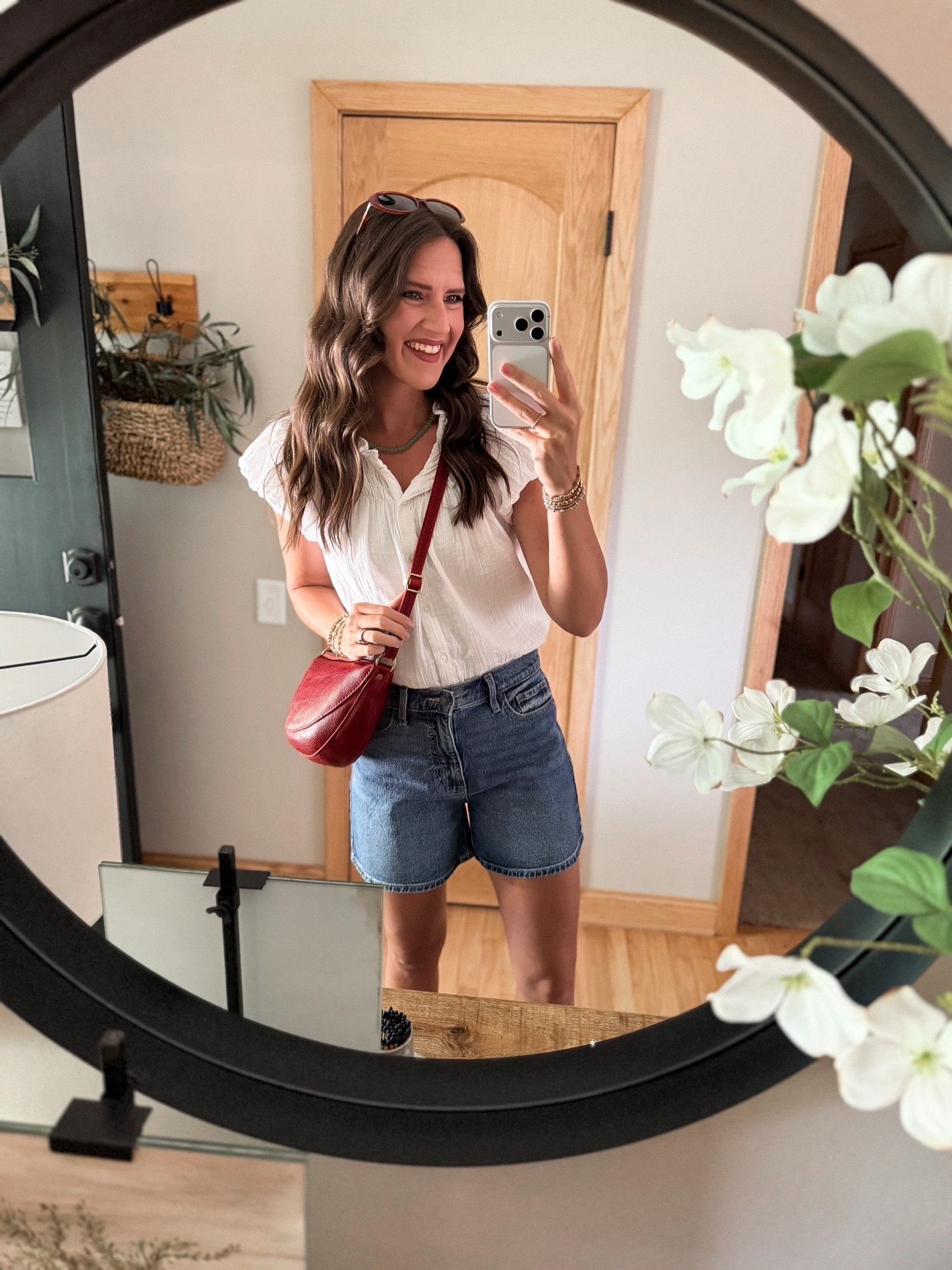 Today’s outfit 

Top - small
Shorts - Size up, I’m in a 6