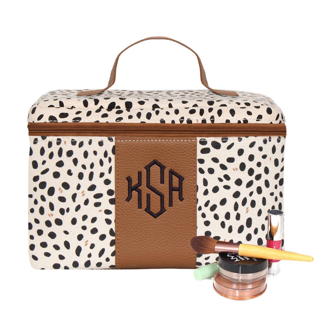 Monogrammed Spotted Train Case | Marleylilly