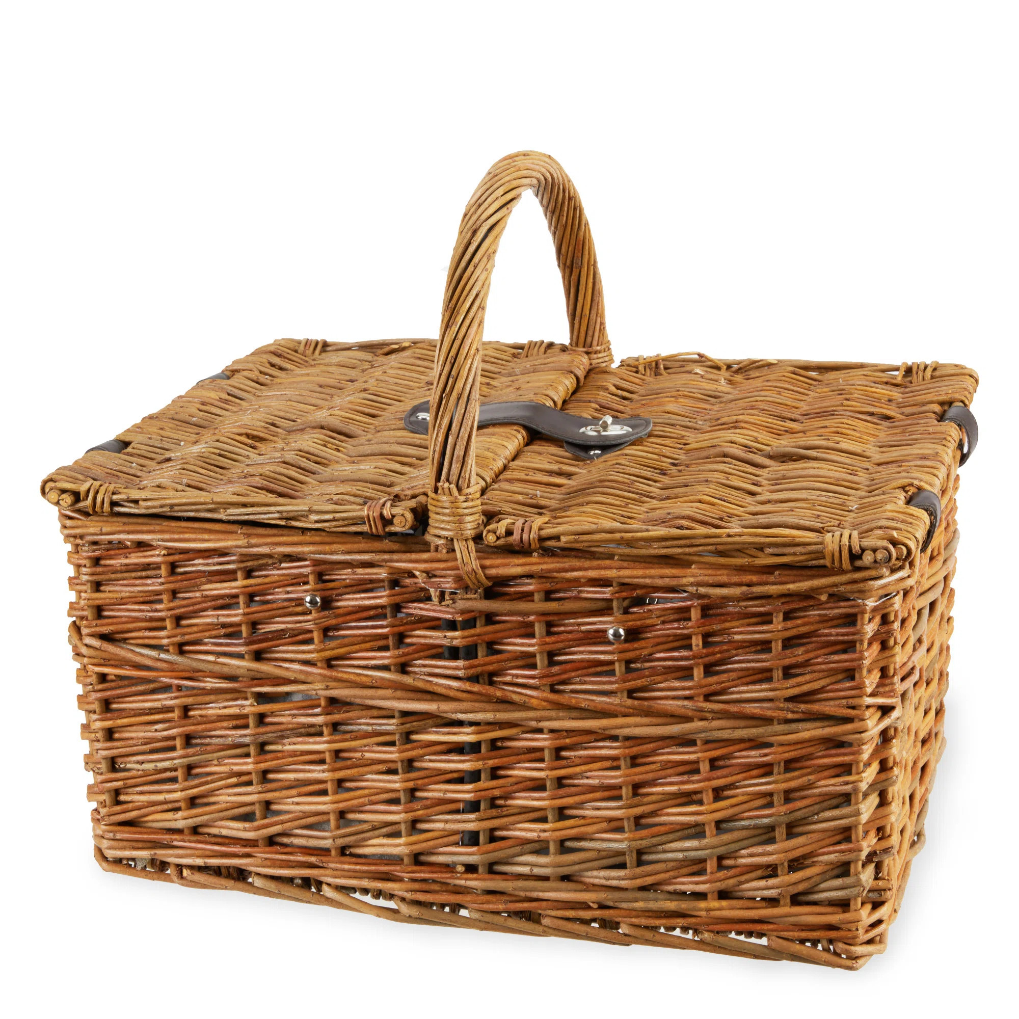 Twine Seaside Cape Cod Wicker Basket with Insulated Compartments, Includes Silverware, Plates, Na... | Wayfair North America