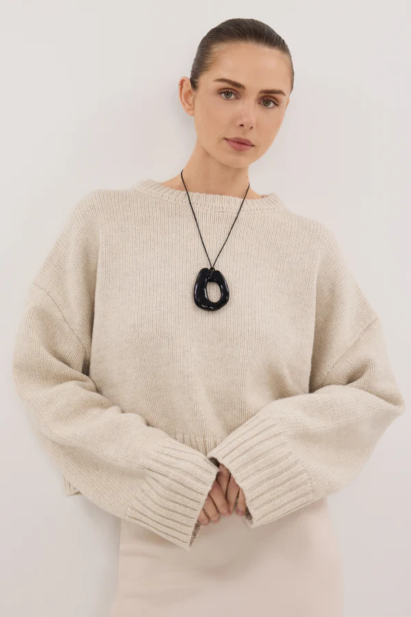 AMY CHALK CREW NECK KNIT JUMPER | DISSH